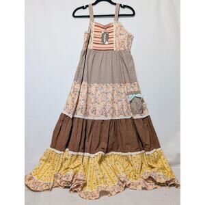 MATILDA JANE Enchanted Garden Arabella Rainbow Dress Crochet Bodice 16 NWT